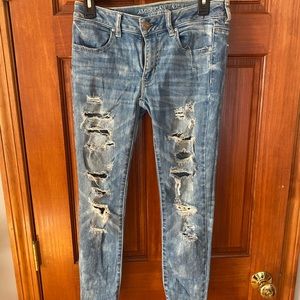 American eagle ripped stretch leggings size 6